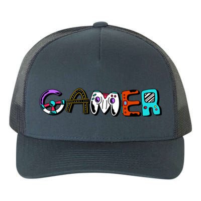 Gamer Element Lettering Yupoong Adult 5-Panel Trucker Hat