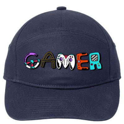 Gamer Element Lettering 7-Panel Snapback Hat