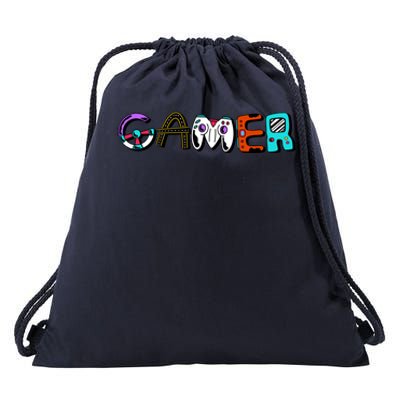 Gamer Element Lettering Drawstring Bag