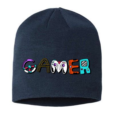 Gamer Element Lettering Sustainable Beanie