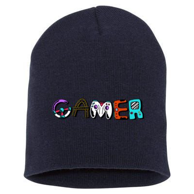 Gamer Element Lettering Short Acrylic Beanie