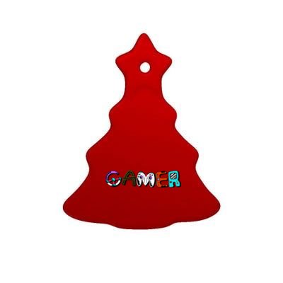 Gamer Element Lettering Ceramic Tree Ornament