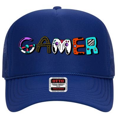 Gamer Element Lettering High Crown Mesh Back Trucker Hat