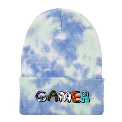 Gamer Element Lettering Tie Dye 12in Knit Beanie