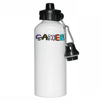 Gamer Element Lettering Aluminum Water Bottle