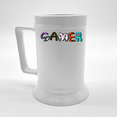 Gamer Element Lettering Beer Stein