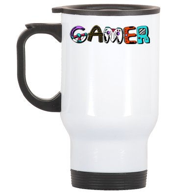 Gamer Element Lettering Stainless Steel Travel Mug