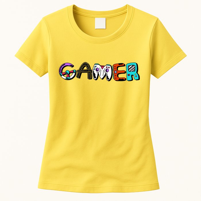 Gamer Element Lettering Womens T-Shirt