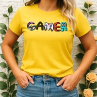 Gamer Element Lettering Womens T-Shirt