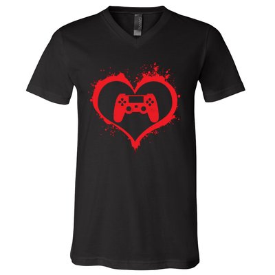 Gamer Heart V-Neck T-Shirt