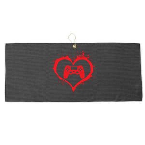 Gamer Heart Large Microfiber Waffle Golf Towel