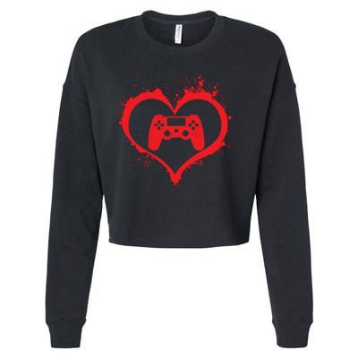 Gamer Heart Cropped Pullover Crew