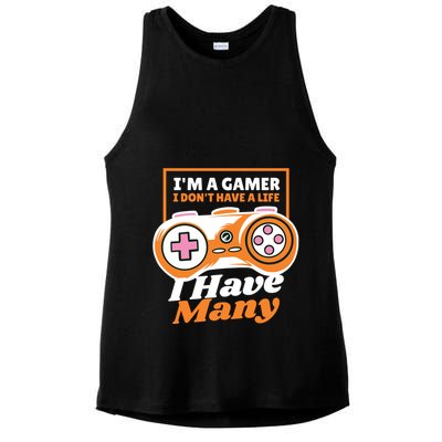 Gamer I Don't Have A Life I Have Many Ladies PosiCharge Tri-Blend Wicking Tank