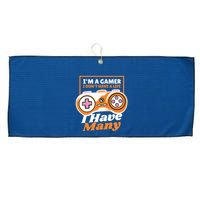 Gamer I Don't Have A Life I Have Many Large Microfiber Waffle Golf Towel
