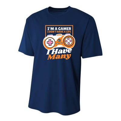 Gamer I Don't Have A Life I Have Many Youth Performance Sprint T-Shirt