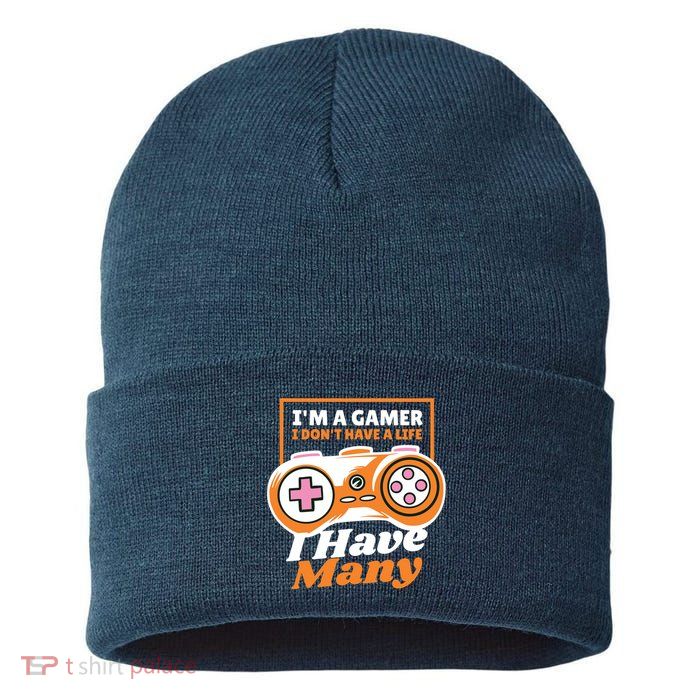 Gamer I Don't Have A Life I Have Many Sustainable Knit Beanie