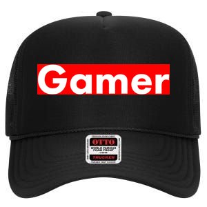 Gamer Logo High Crown Mesh Back Trucker Hat