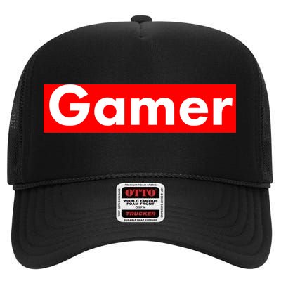 Gamer Logo High Crown Mesh Back Trucker Hat