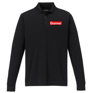 Gamer Logo Performance Long Sleeve Polo