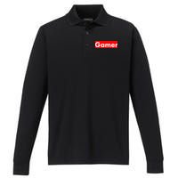 Gamer Logo Performance Long Sleeve Polo