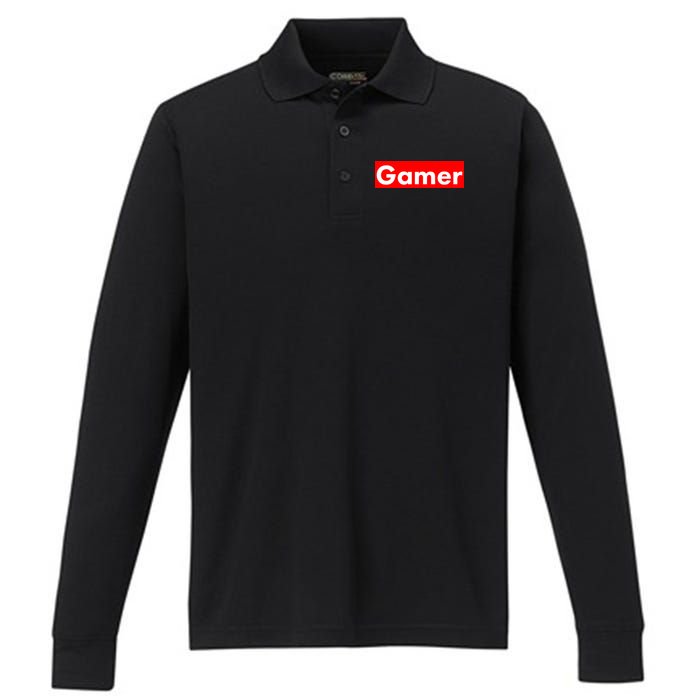 Gamer Logo Performance Long Sleeve Polo