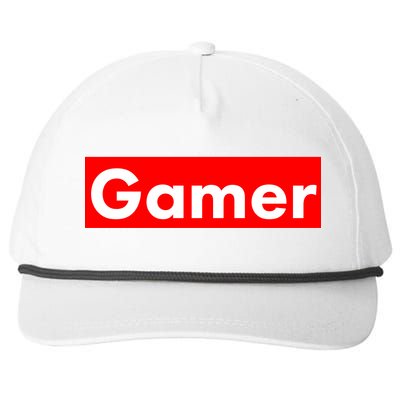 Gamer Logo Snapback Five-Panel Rope Hat