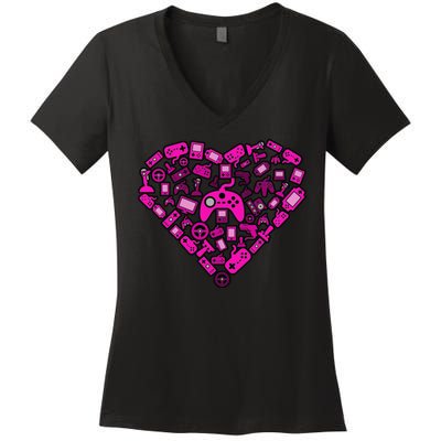 Gamer Love Women's V-Neck T-Shirt