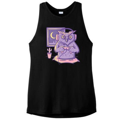 Gamer Owl Ladies PosiCharge Tri-Blend Wicking Tank