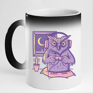 Gamer Owl 11oz Black Color Changing Mug