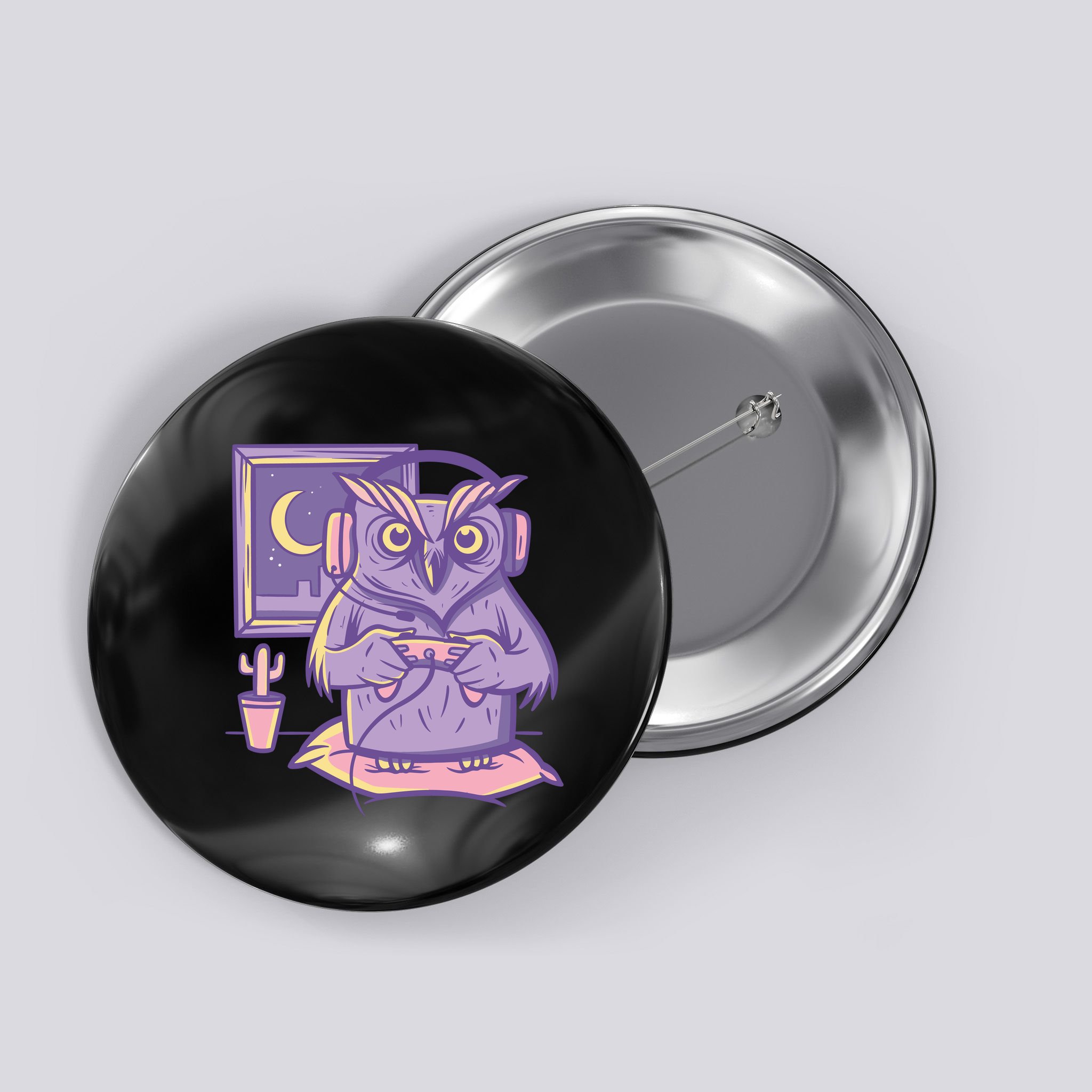 Gamer Owl Button