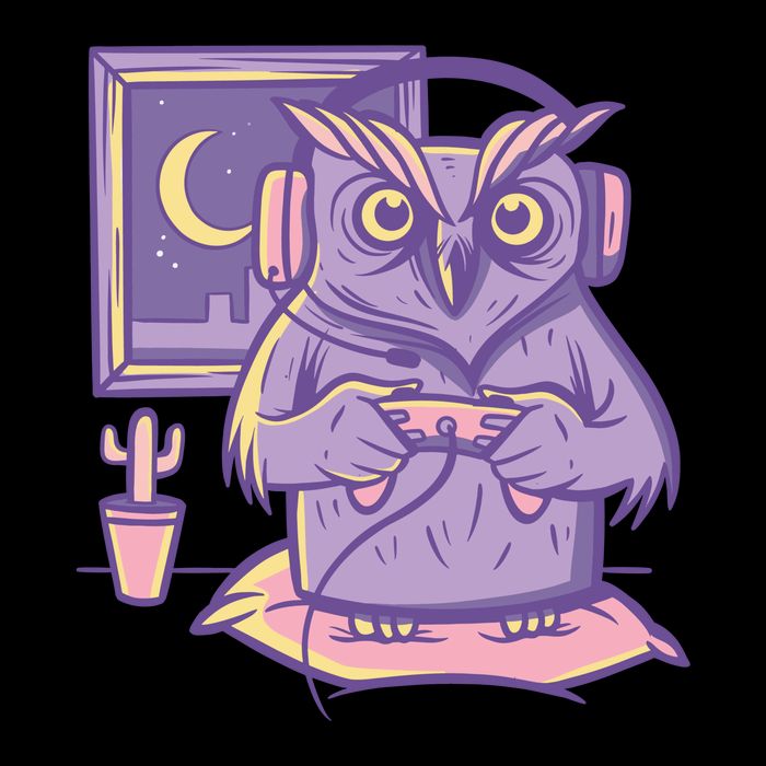 Gamer Owl Button