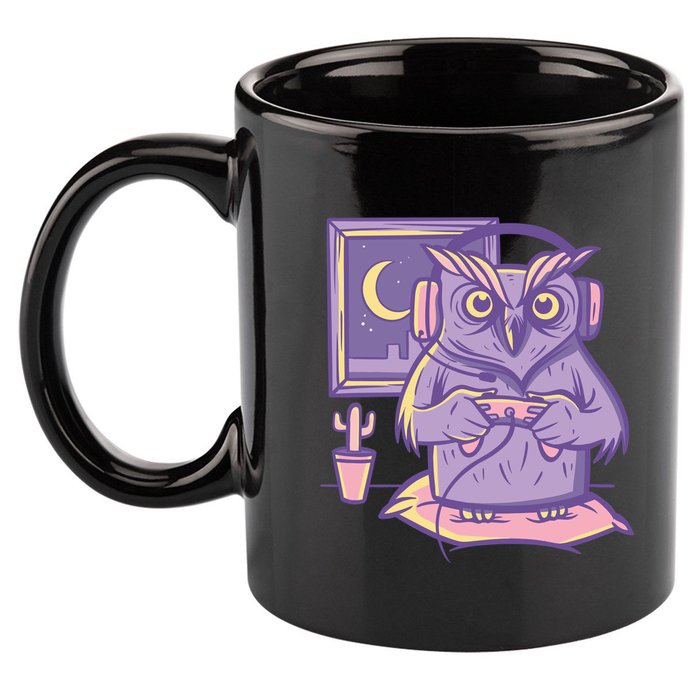 Gamer Owl 11oz C Handle Ceramic Mug