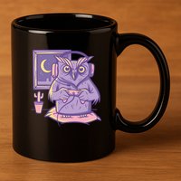 Gamer Owl 11oz C Handle Ceramic Mug