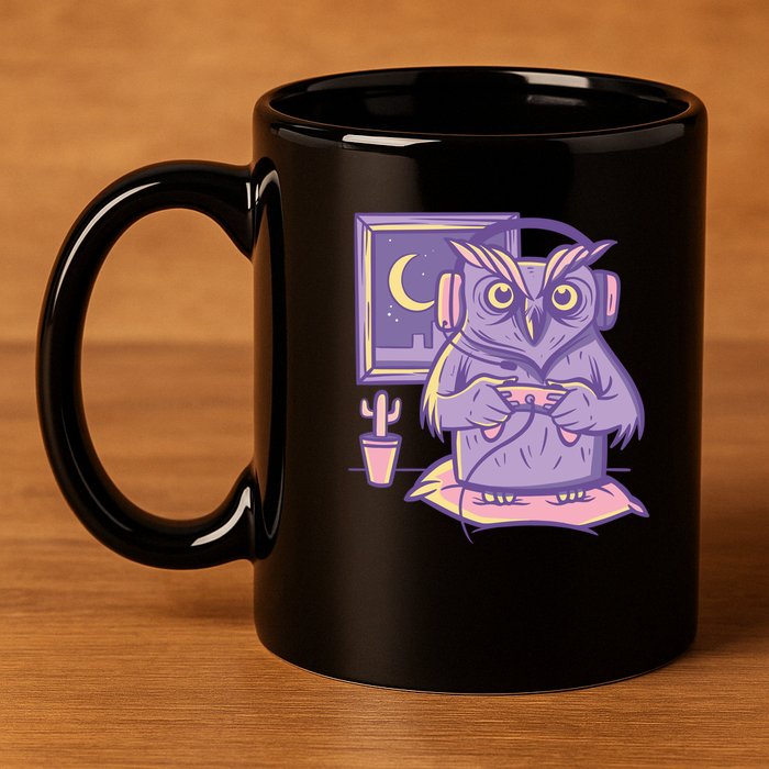 Gamer Owl 11oz C Handle Ceramic Mug