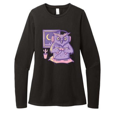 Gamer Owl Womens CVC Long Sleeve Shirt