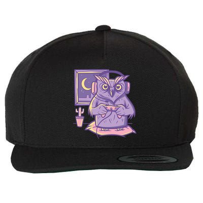 Gamer Owl Wool Snapback Cap