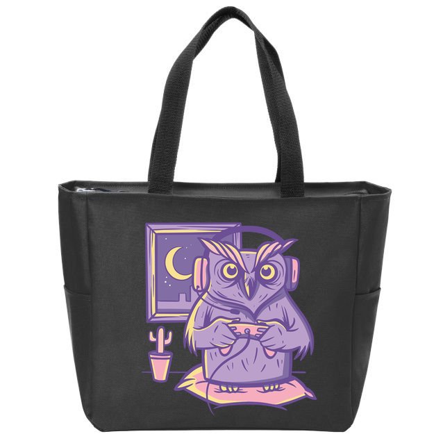 Gamer Owl Zip Tote Bag