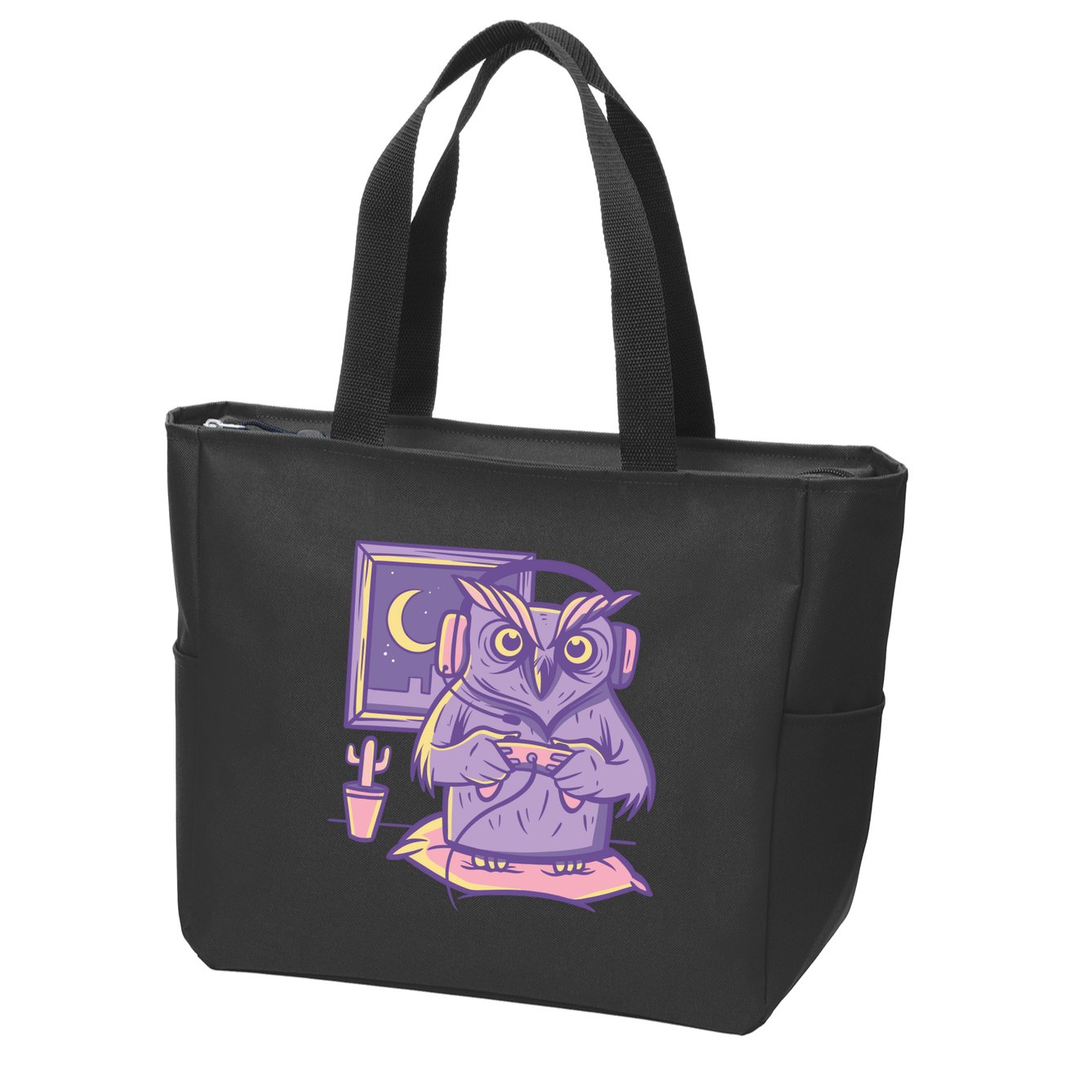 Gamer Owl Zip Tote Bag