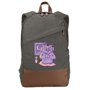 Gamer Owl Cotton Canvas Backpack