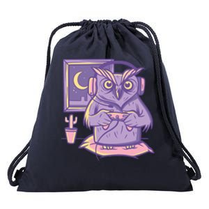 Gamer Owl Drawstring Bag