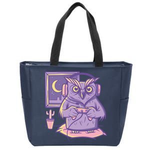 Gamer Owl Zip Tote Bag