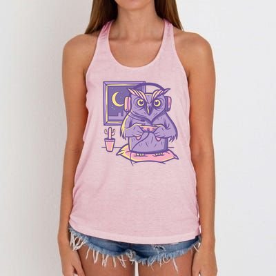 Gamer Owl Women's Knotted Racerback Tank