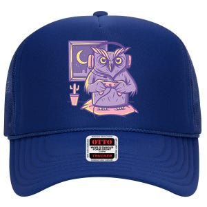 Gamer Owl High Crown Mesh Back Trucker Hat