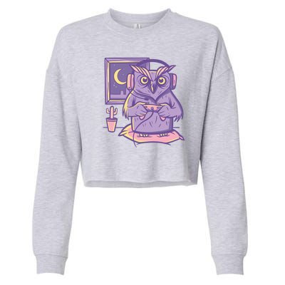 Gamer Owl Cropped Pullover Crew