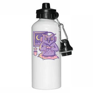 Gamer Owl Aluminum Water Bottle