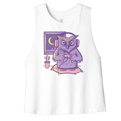 Gamer Owl Women's Racerback Cropped Tank