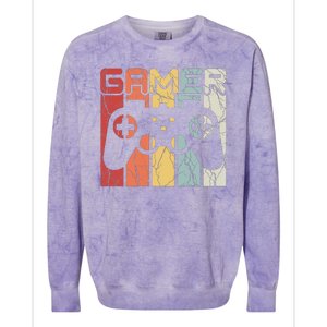 Gamer Retro Controller Colorblast Crewneck Sweatshirt