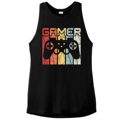 Gamer Retro Controller Ladies PosiCharge Tri-Blend Wicking Tank