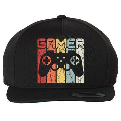 Gamer Retro Controller Wool Snapback Cap