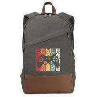 Gamer Retro Controller Cotton Canvas Backpack